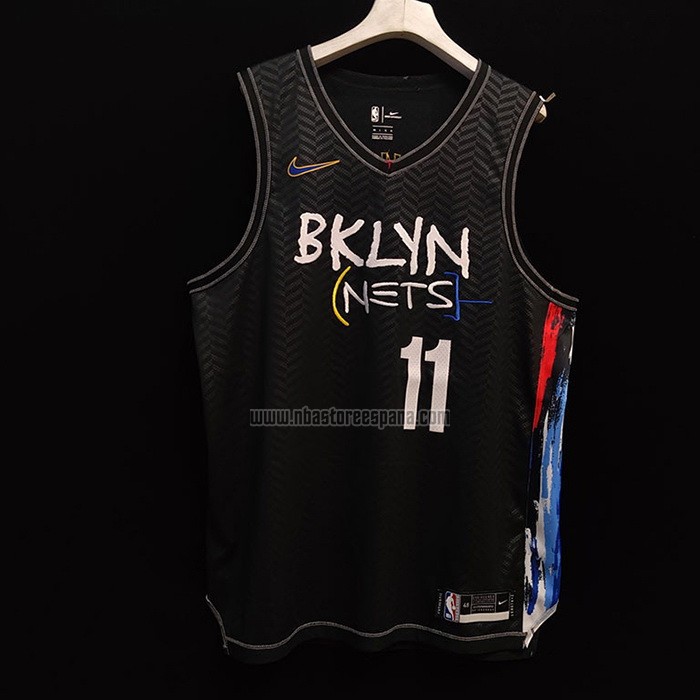 Camiseta Brooklyn Nets Kyrie Irving NO 11 Ciudad 2020-21 Autentico Negro